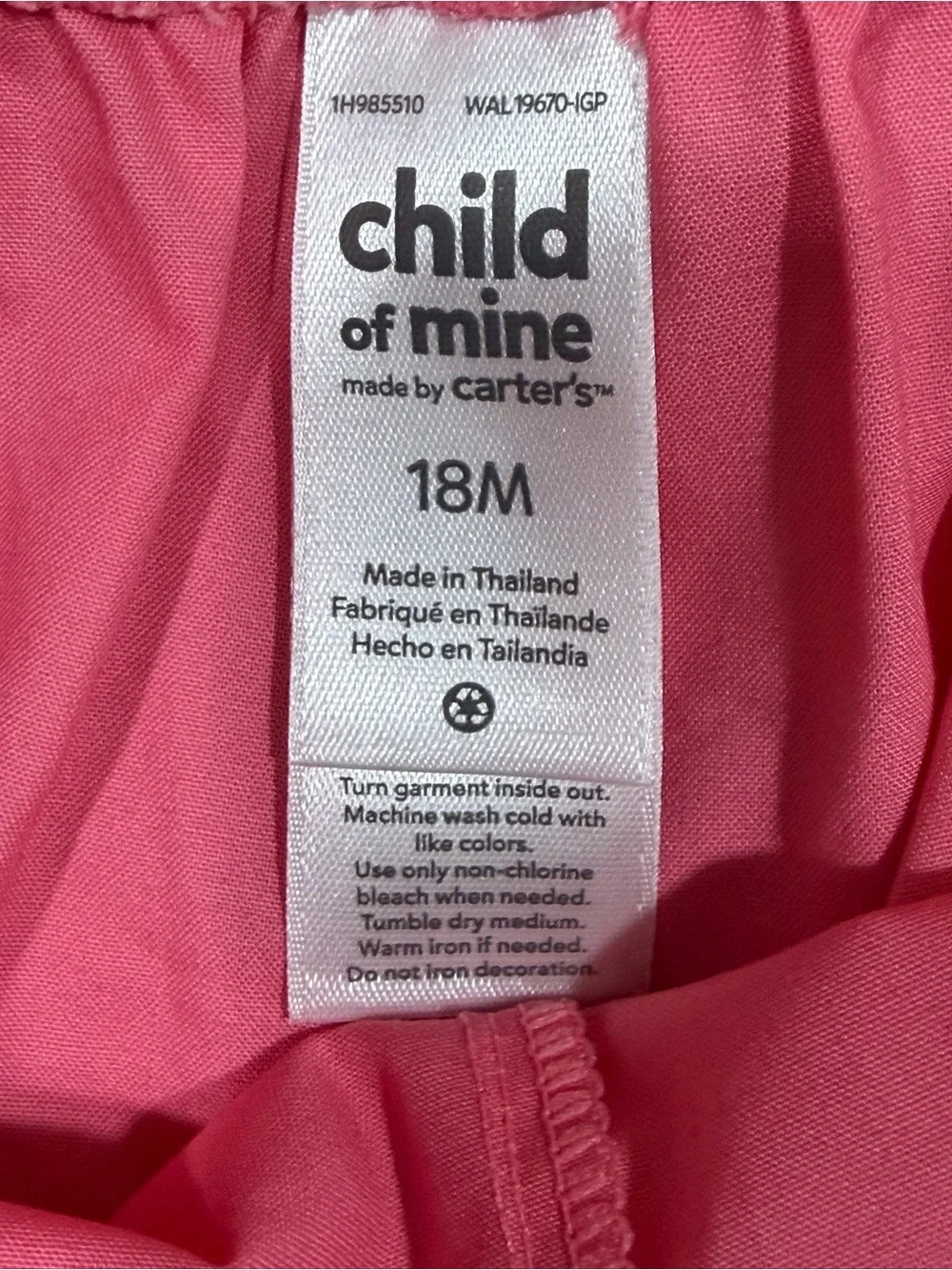 Child of Mine by Carter's 2pc Floral Top & Pink Shorts Set Girl’s 18M NEW